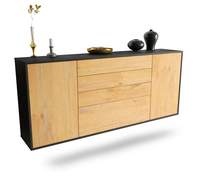 Stil Zeit Möbel Sideboard Alexandria, Eiche, hängend (180x79x35cm)