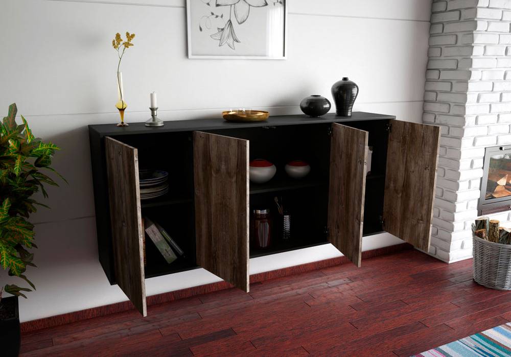 Stil Zeit Möbel Sideboard Lakewood, Eiche, hängend (180x79x35cm) Vatertagsangebot