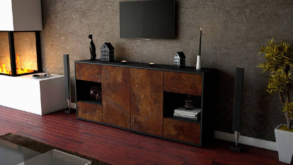Stil Zeit Möbel Sideboard Gaia, Rost (180x79x35cm) Jubiläumsangebot