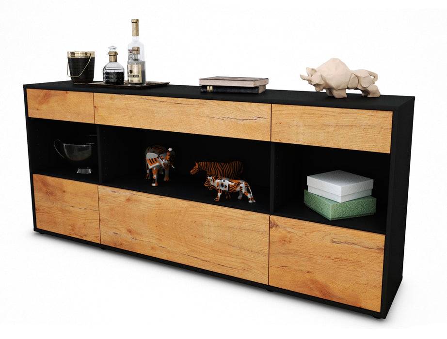 Stil Zeit Möbel Sideboard Fabiana, Eiche (180x79x35cm)
