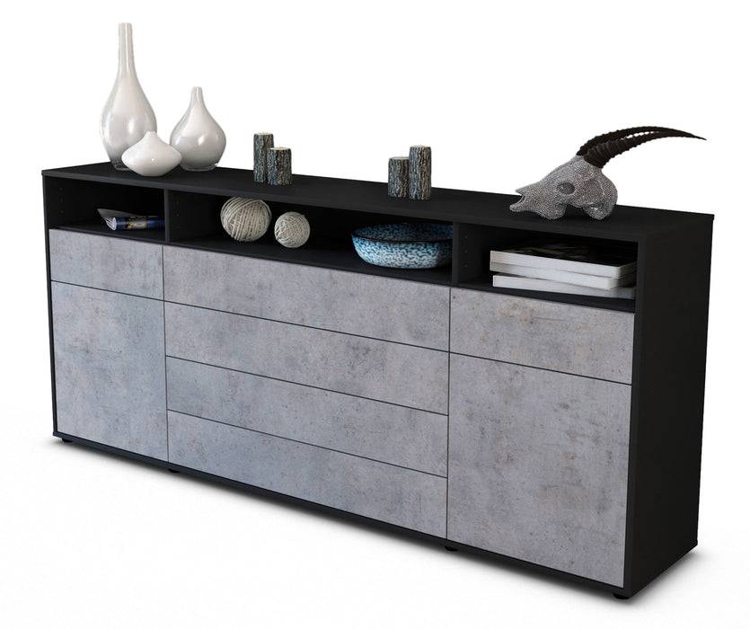 Stil Zeit Möbel Sideboard Evelina, Beton (180x79x35cm)