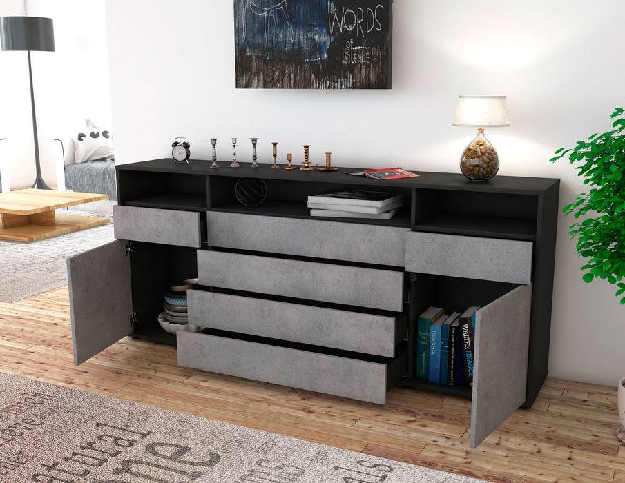 Stil Zeit Möbel Sideboard Evelina, Beton (180x79x35cm) Online Outlet