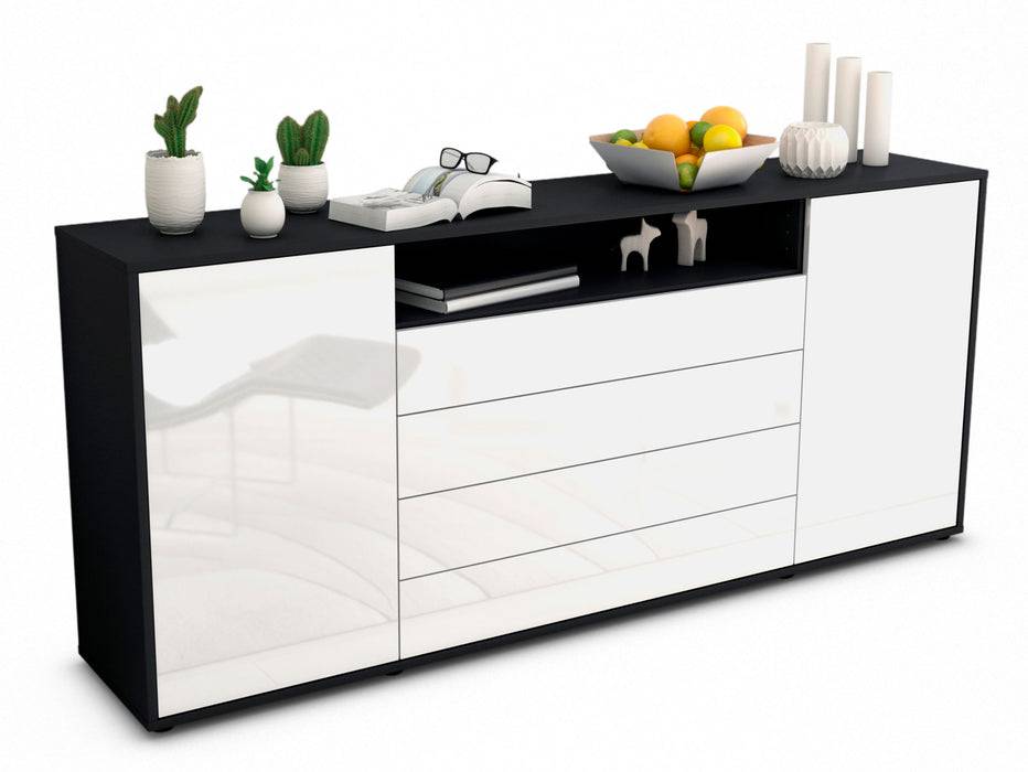 Stil Zeit Möbel Sideboard Enzo, Weiß (180x79x35cm)