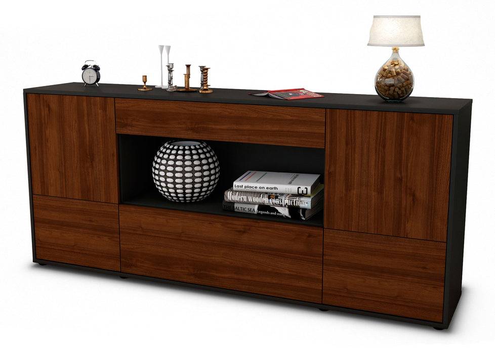 Stil Zeit Möbel Sideboard Elodie, Walnuss (180x79x35cm)