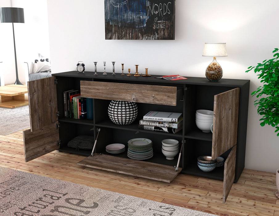 Stil Zeit Möbel Sideboard Elodie, Walnuss (180x79x35cm) Blitzangebot