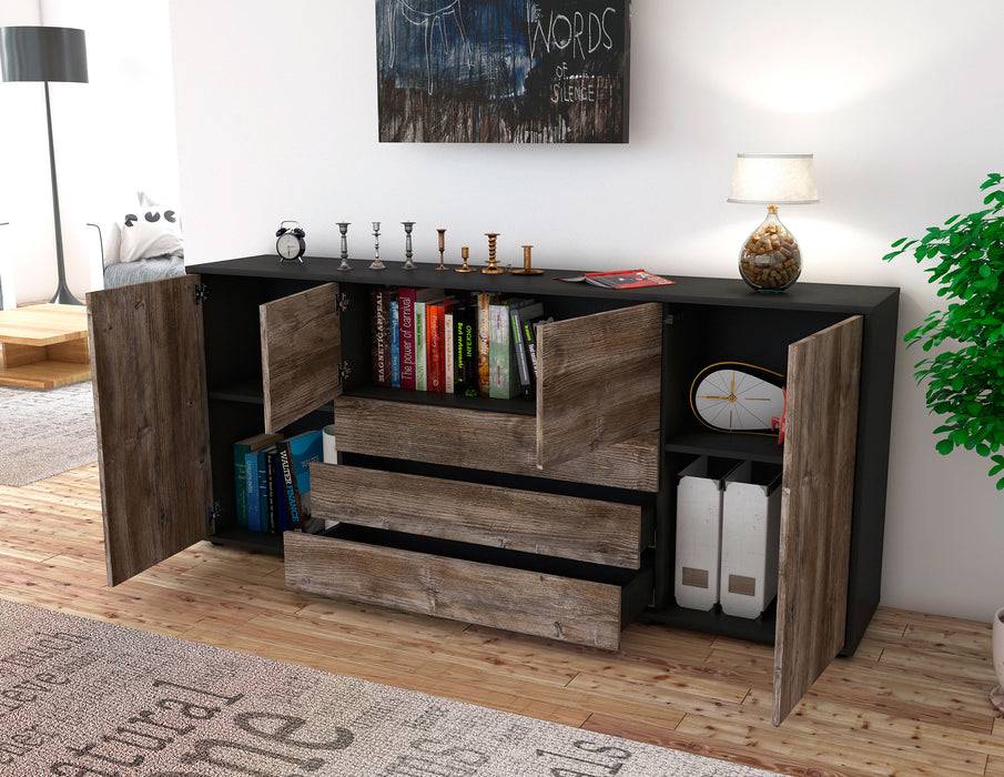 Stil Zeit Möbel Sideboard Eliana, Eiche (180x79x35cm) Große Rabatte