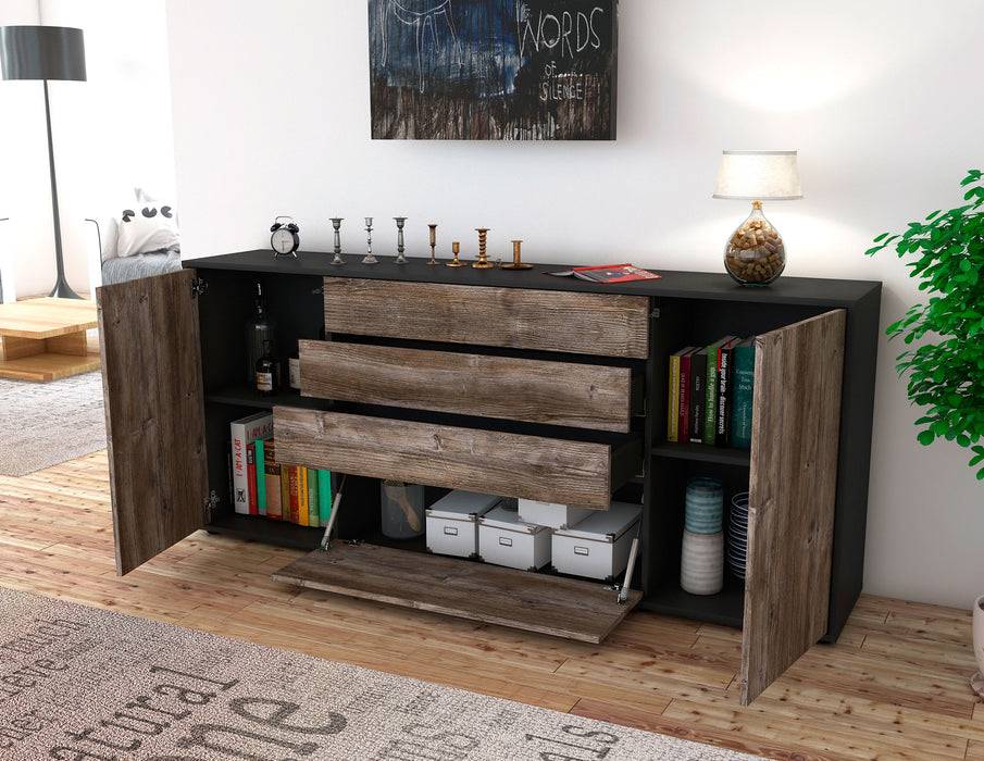 Stil Zeit Möbel Sideboard Eleni, Eiche (180x79x35cm) Saisonale Angebote