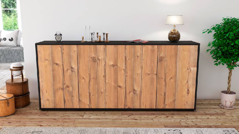 Stil Zeit Möbel Sideboard Elana, Pinie (180x79x35cm) Räumungsverkauf