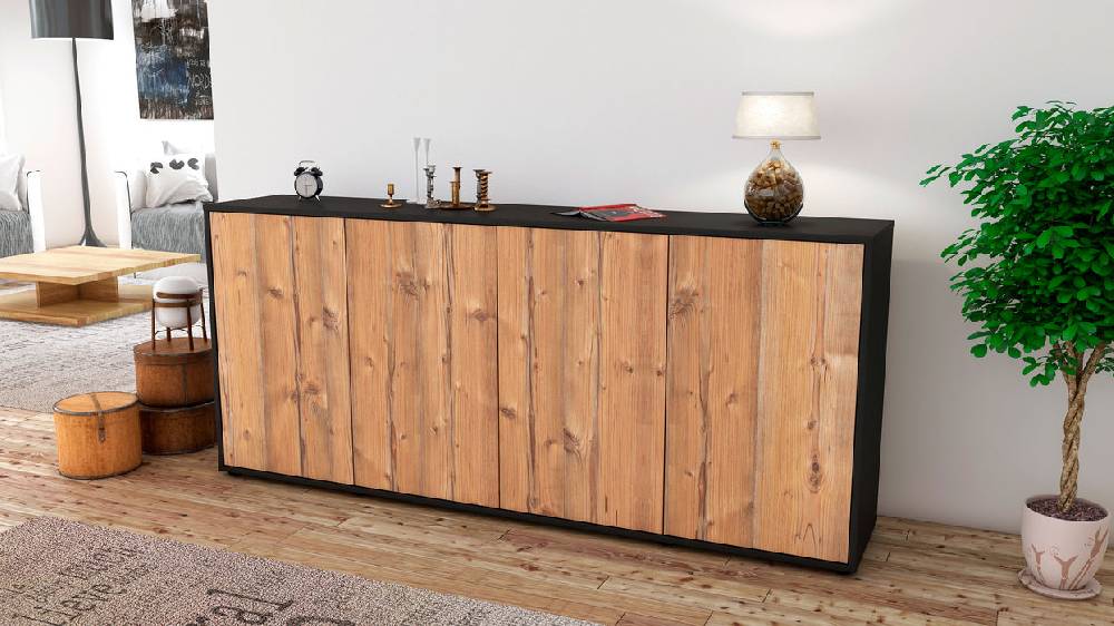 Stil Zeit Möbel Sideboard Elana, Pinie (180x79x35cm) Räumungsverkauf