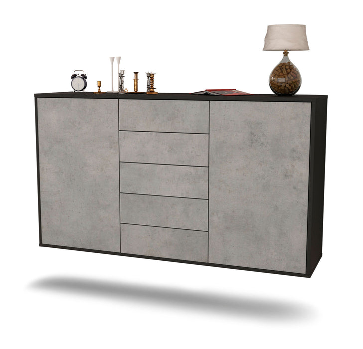 Stil Zeit Möbel Sideboard Pembroke Pines, Beton, hängend (136x79x35cm)