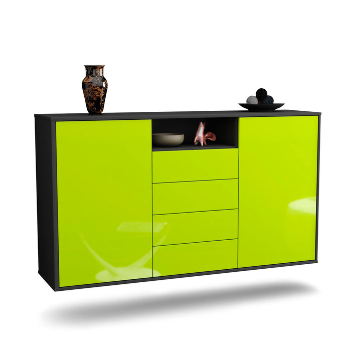 Stil Zeit Möbel Sideboard Eugene, Grün, hängend (136x79x35cm)