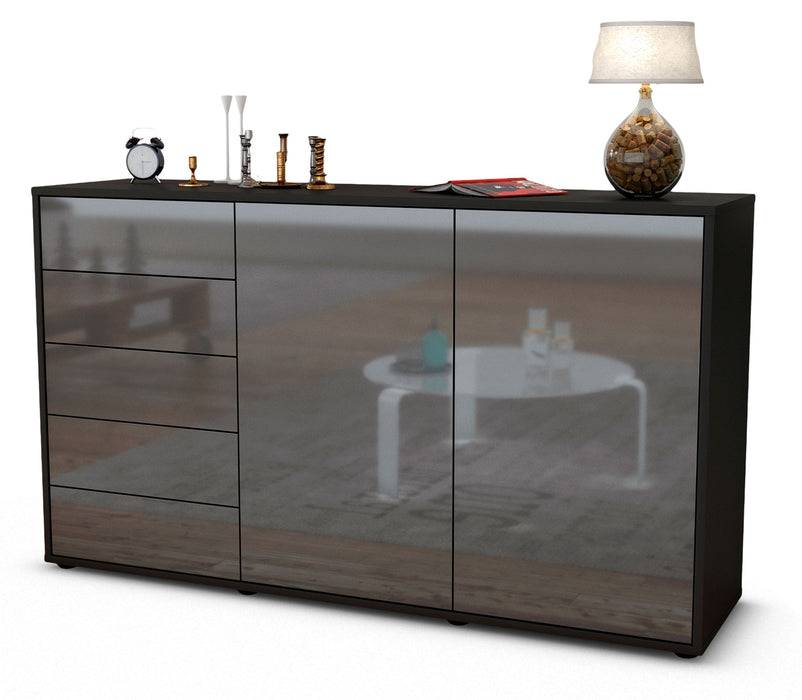 Stil Zeit Möbel Sideboard Dorentina, Grau (136x79x35cm)