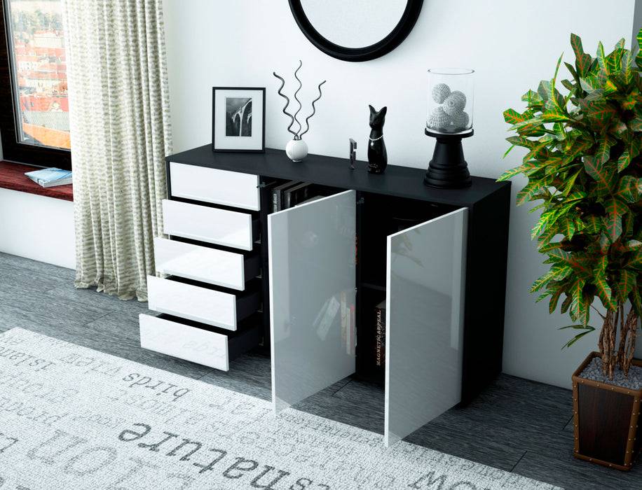 Stil Zeit Möbel Sideboard Dorentina, Grau (136x79x35cm) Riesige Ersparnisse