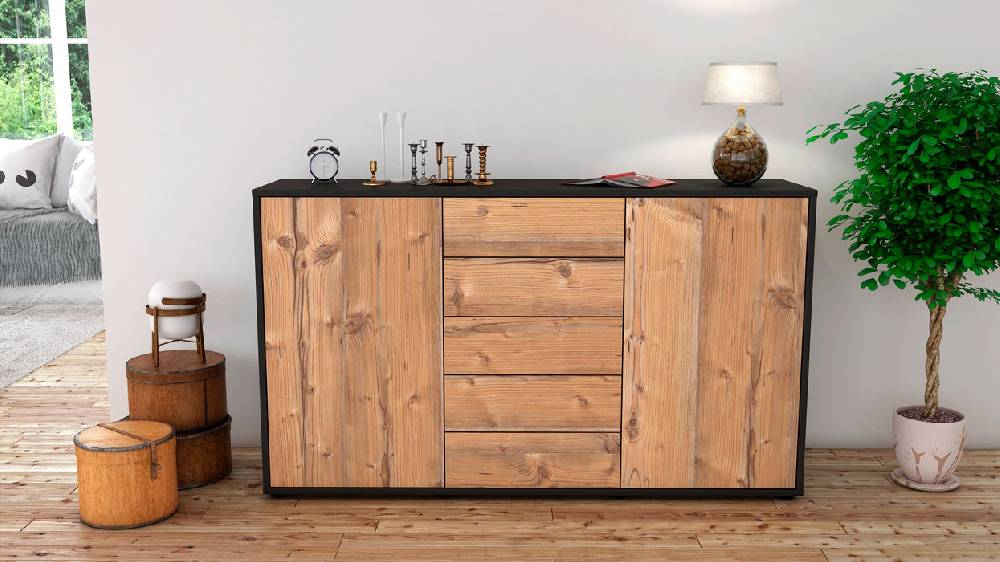 Stil Zeit Möbel Sideboard Dorelly, Pinie (136x79x35cm) Tiefpreis