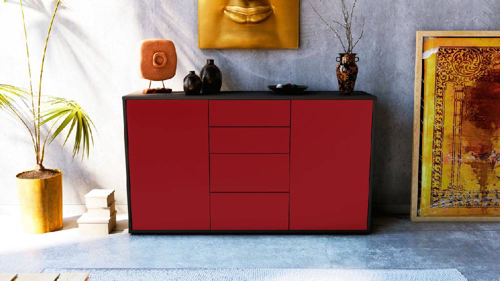 Stil Zeit Möbel Sideboard Donna, Bordeaux (136x79x35cm) Wochenangebot