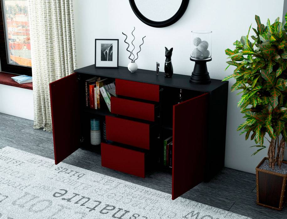 Stil Zeit Möbel Sideboard Donna, Bordeaux (136x79x35cm) Wochenangebot