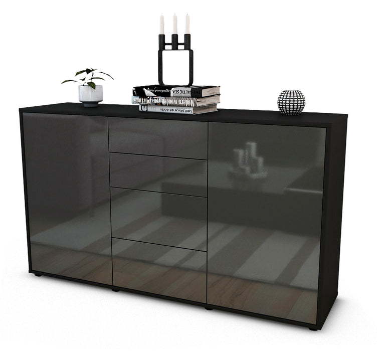 Stil Zeit Möbel Sideboard Donna, Grau (136x79x35cm)