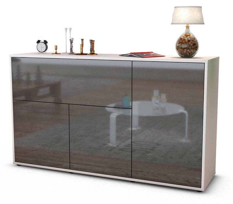 Stil Zeit Möbel Sideboard Edera, Grau (136x79x35cm)