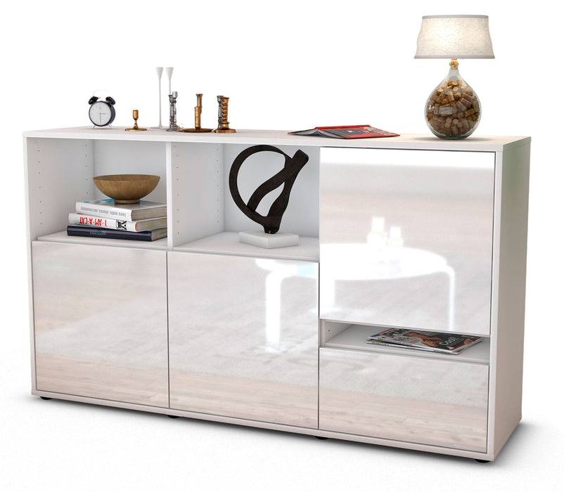 Stil Zeit Möbel Sideboard Eda, Weiß (136x79x35cm)