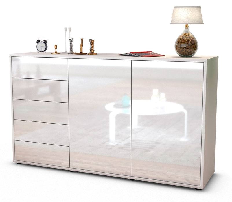 Stil Zeit Möbel Sideboard Dorentina, Weiß (136x79x35cm)