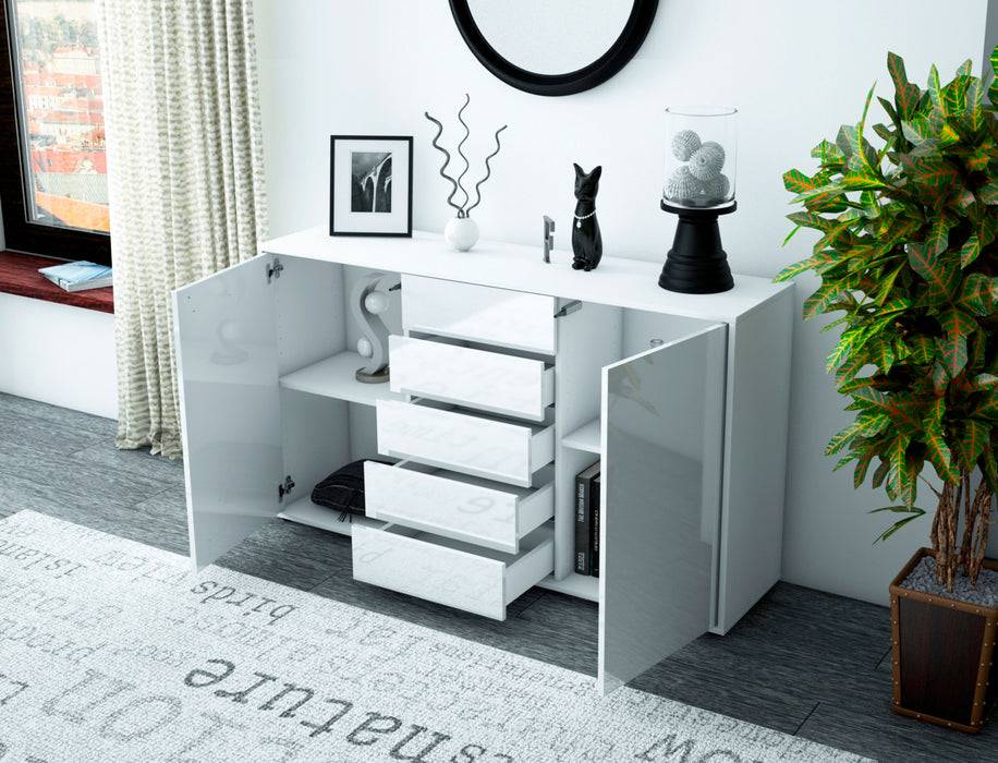 Stil Zeit Möbel Sideboard Dorelly, Grau (136x79x35cm) Zeitbegrenzte Promotion