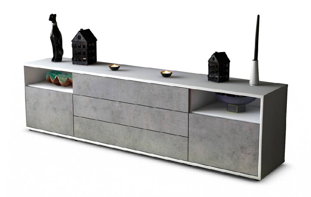 Stil Zeit Möbel Lowboard Bettina, Beton (180x49x35cm)