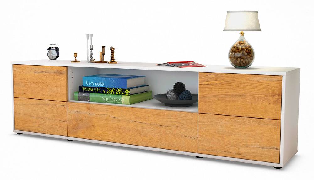 Stil Zeit Möbel Lowboard Atlanta, Eiche (180x49x35cm)
