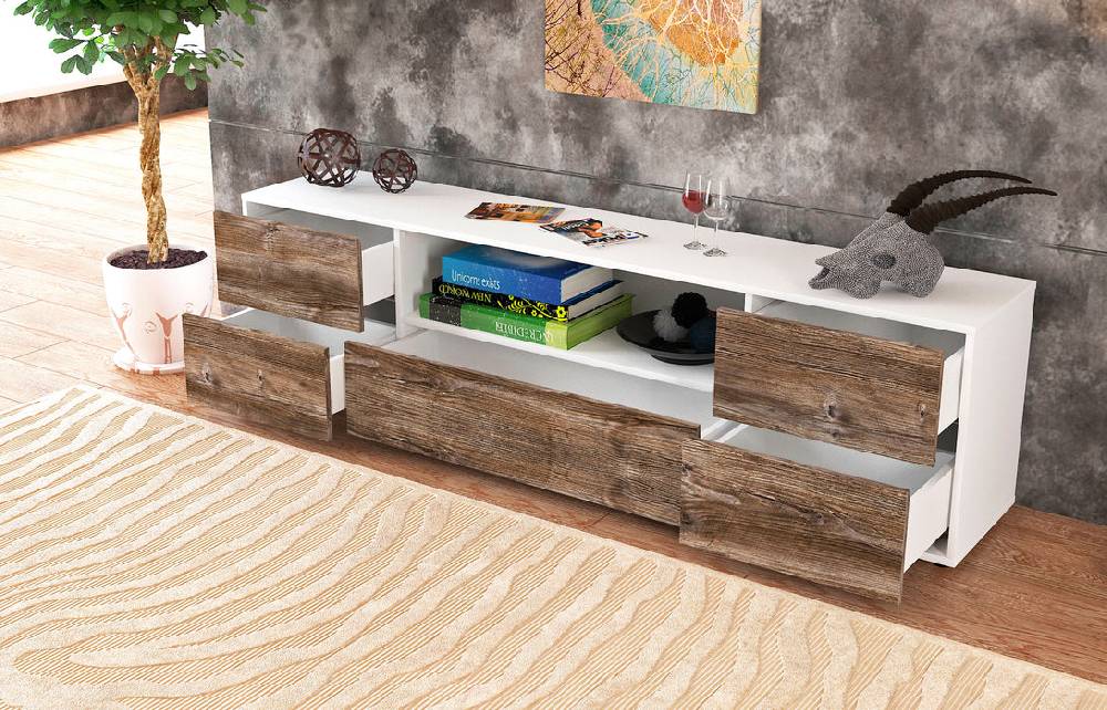 Stil Zeit Möbel Lowboard Atlanta, Eiche (180x49x35cm) Discount Store für neue Produkte