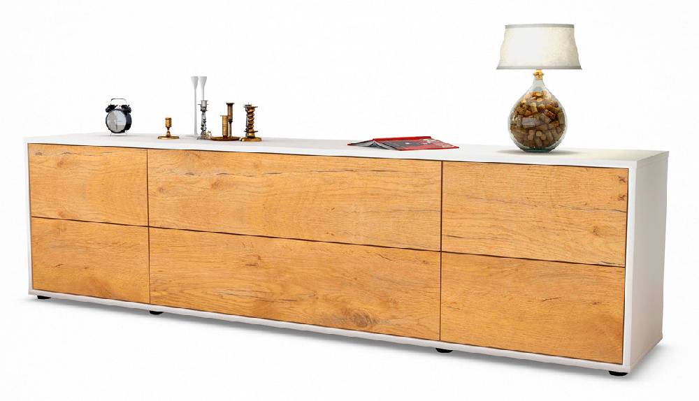 Stil Zeit Möbel Lowboard Assunta, Eiche (180x49x35cm)