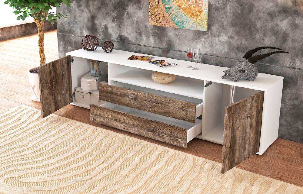 Stil Zeit Möbel Lowboard Armanda, Eiche (180x49x35cm) Super Rabatt