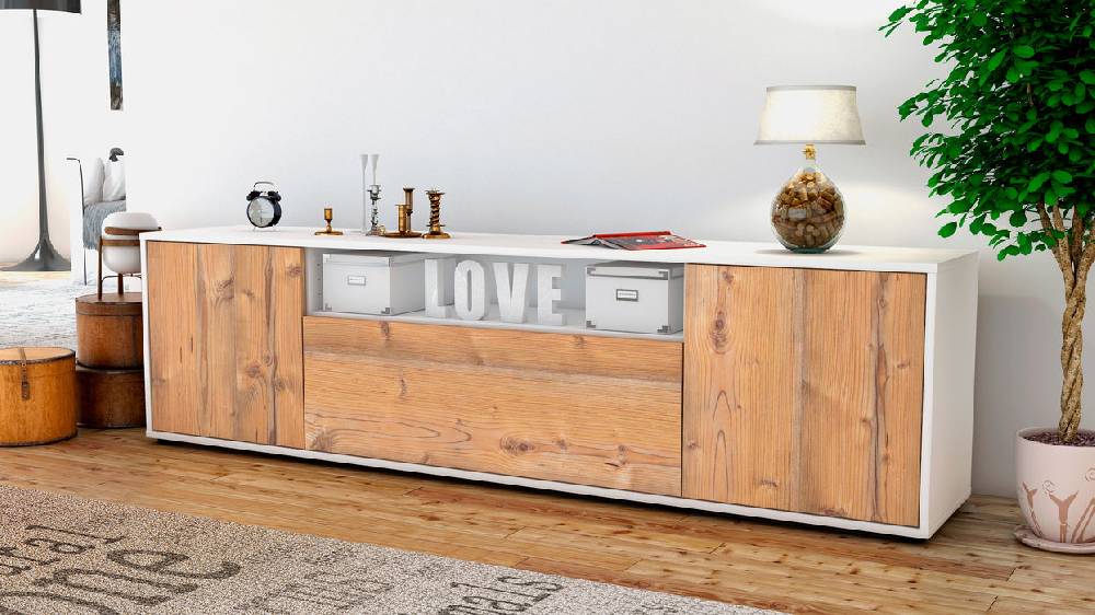 Stil Zeit Möbel Lowboard Ariana, Pinie (180x49x35cm) Riesige Rabatte