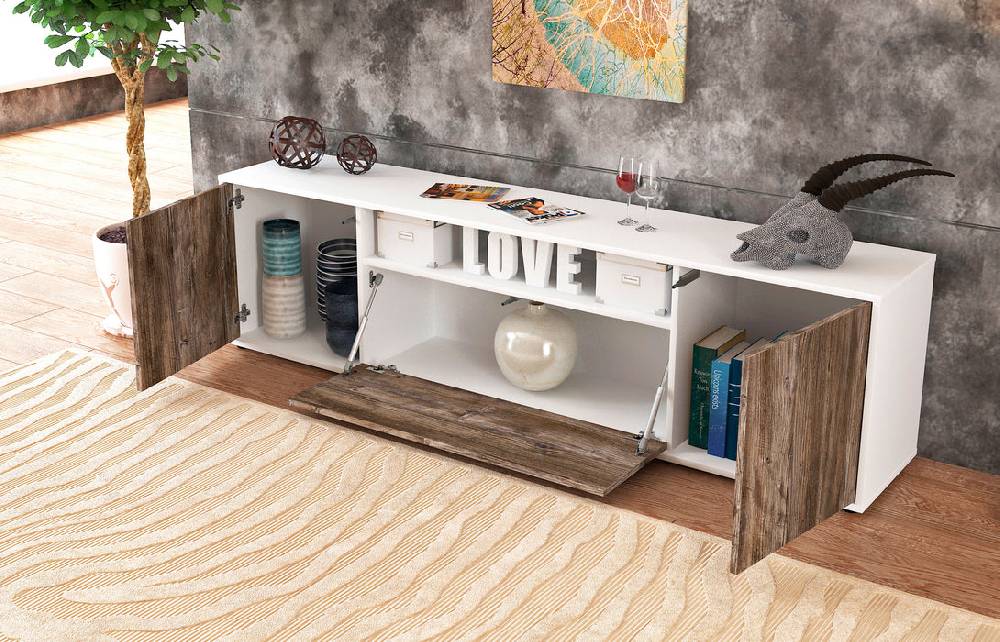 Stil Zeit Möbel Lowboard Ariana, Pinie (180x49x35cm) Riesige Rabatte
