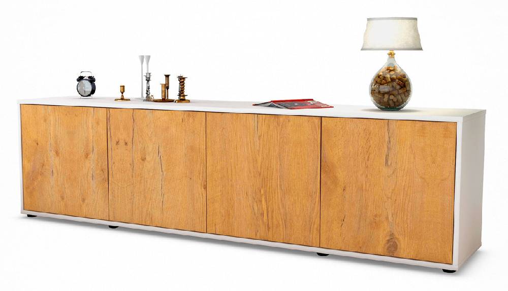 Stil Zeit Möbel Lowboard Antonia, Eiche (180x49x35cm)