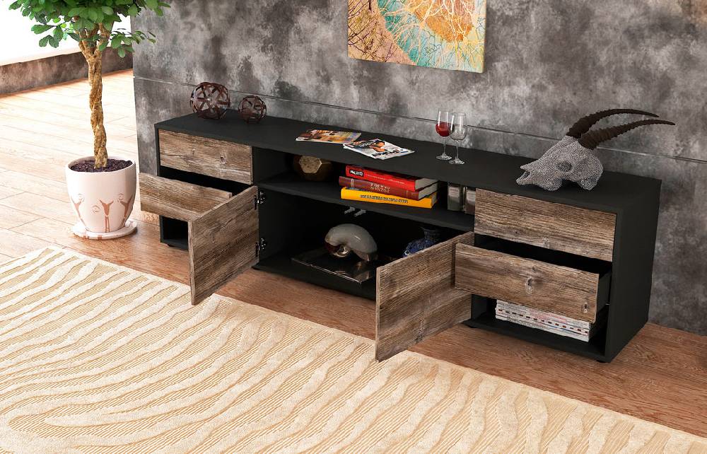 Stil Zeit Möbel Lowboard Barbara, Eiche (180x49x35cm) Fabrikladen