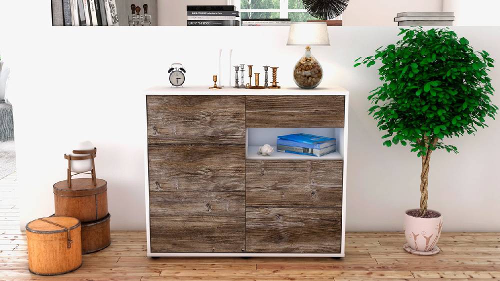 Stil Zeit Möbel Sideboard Dariella, Treibholz (92x79x35cm) Begrenzt auf 3 Tage