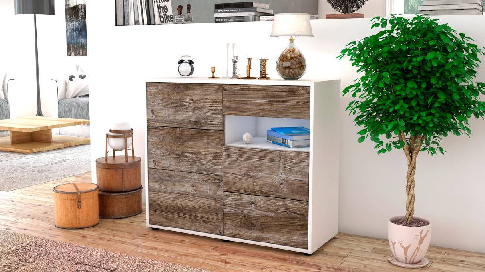 Stil Zeit Möbel Sideboard Dariella, Treibholz (92x79x35cm) Begrenzt auf 3 Tage