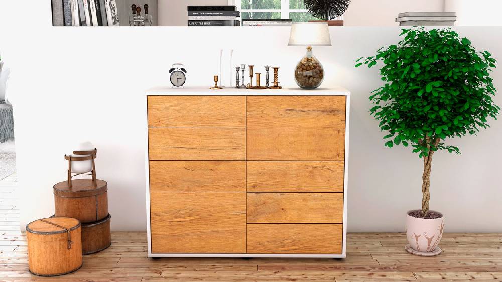 Stil Zeit Möbel Sideboard Circe, Eiche (92x79x35cm) Black Friday Preise