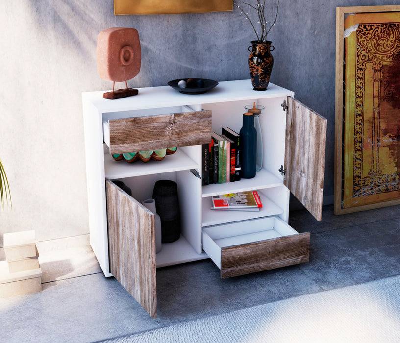 Stil Zeit Möbel Sideboard Carmelina, Walnuss (92x79x35cm) zollfrei