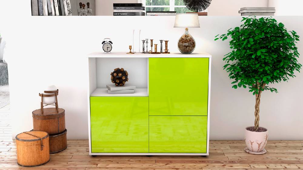 Stil Zeit Möbel Sideboard Carina, Grün (92x79x35cm) 50% Rabatt für begrenzte Zeit