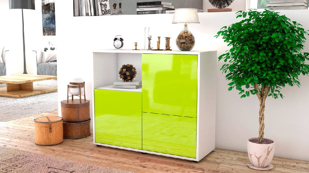 Stil Zeit Möbel Sideboard Carina, Grün (92x79x35cm) 50% Rabatt für begrenzte Zeit