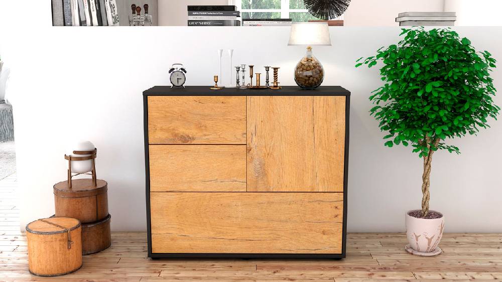 Stil Zeit Möbel Sideboard Deanna, Eiche (92x79x35cm) Rabatte dieses Monats