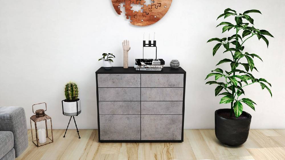 Stil Zeit Möbel Sideboard Celeste, Beton (92x79x35cm) 2025