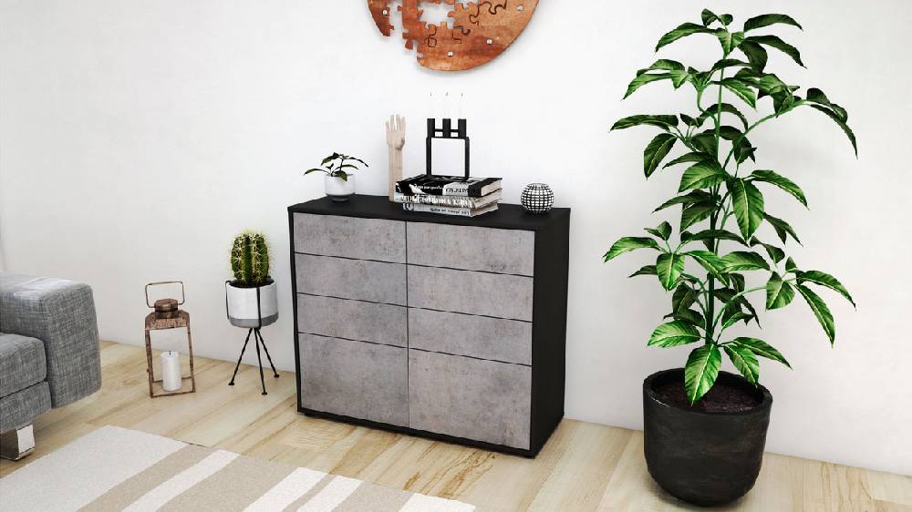 Stil Zeit Möbel Sideboard Celeste, Beton (92x79x35cm) 2025