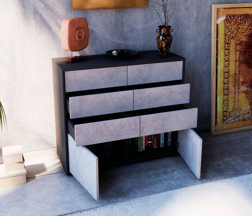 Stil Zeit Möbel Sideboard Celeste, Beton (92x79x35cm) 2025
