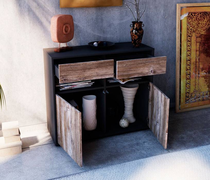 Stil Zeit Möbel Sideboard Bruna, Walnuss (92x79x35cm) Auslauf