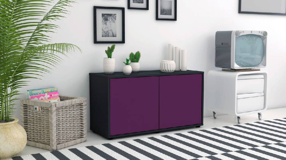 Stil Zeit Möbel Lowboard Ada, Lila (92x49x35cm) im Angebot
