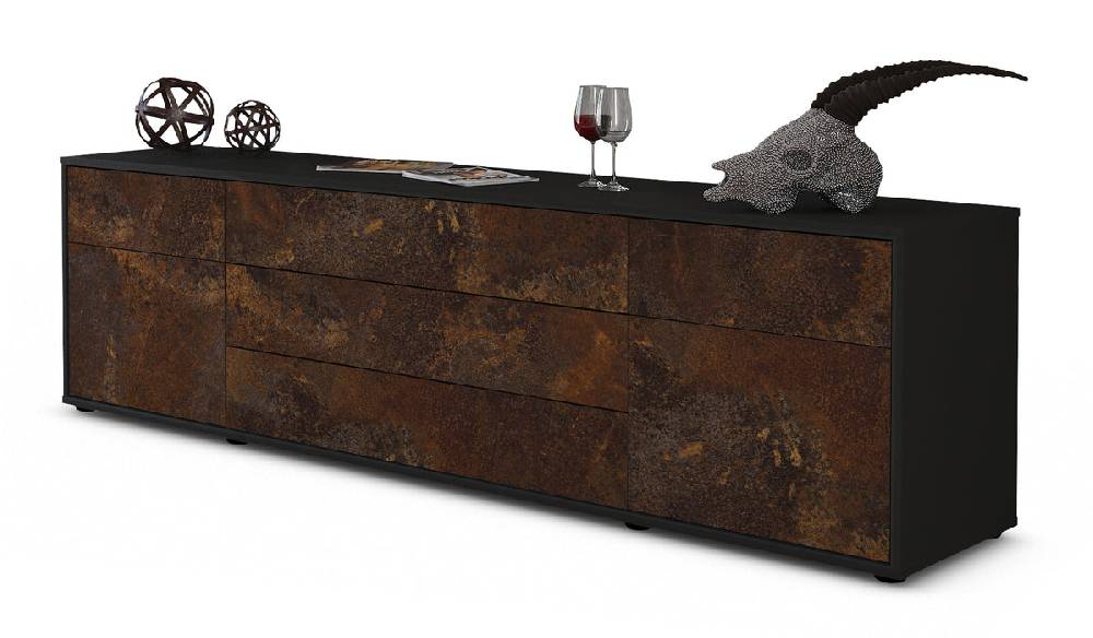 Stil Zeit Möbel Lowboard Benita, Rost (180x49x35cm)