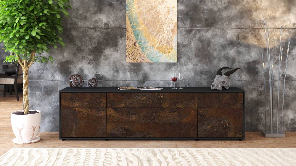 Stil Zeit Möbel Lowboard Benita, Rost (180x49x35cm) Fabrikpreis