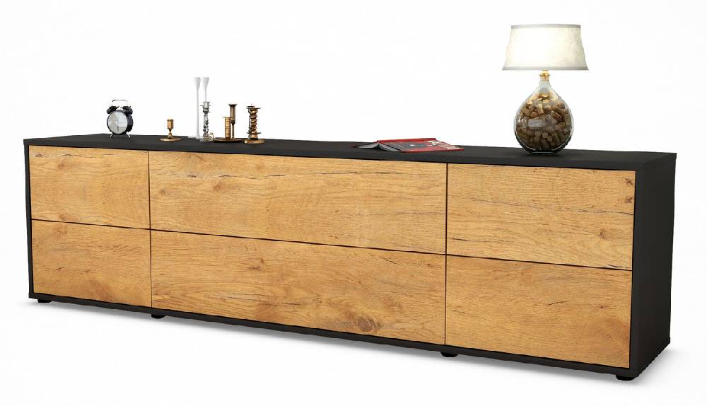Stil Zeit Möbel Lowboard Assunta, Eiche (180x49x35cm)