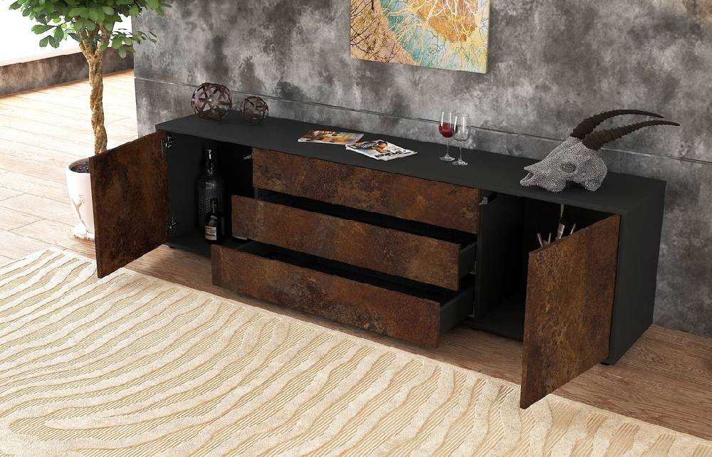 Stil Zeit Möbel Lowboard Ariella, Rost (180x49x35cm) Online Shopping